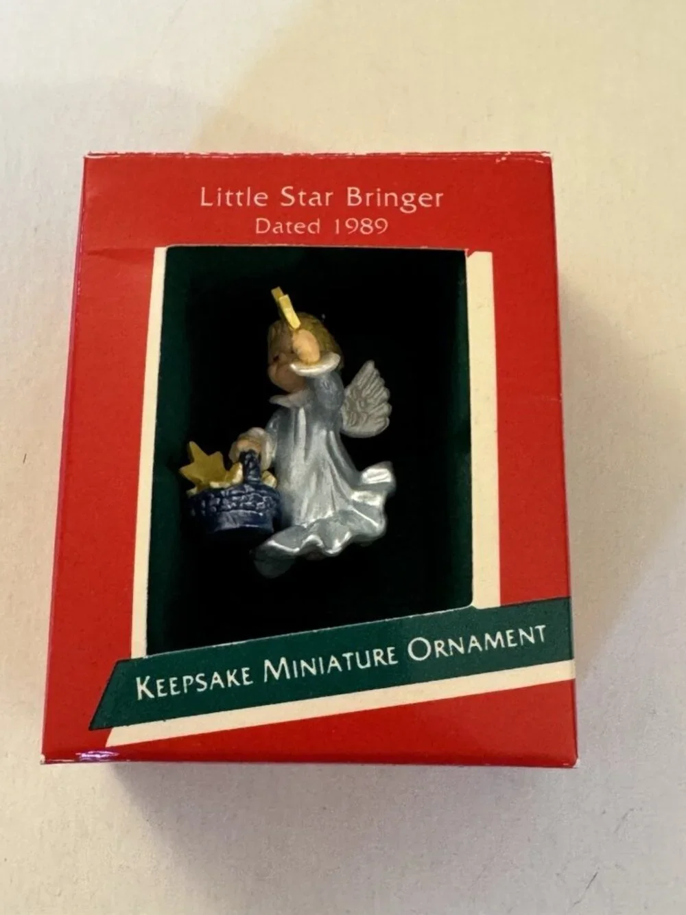 Vintage Hallmark Ornament Little Girl Star Ringer  Miniature MM34